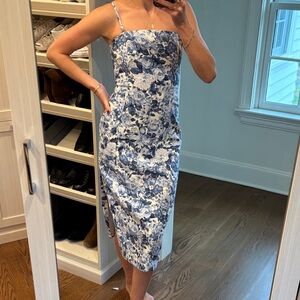 Abercrombie & Fitch Blue and White Floral Midi Dress